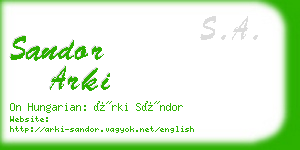 sandor arki business card